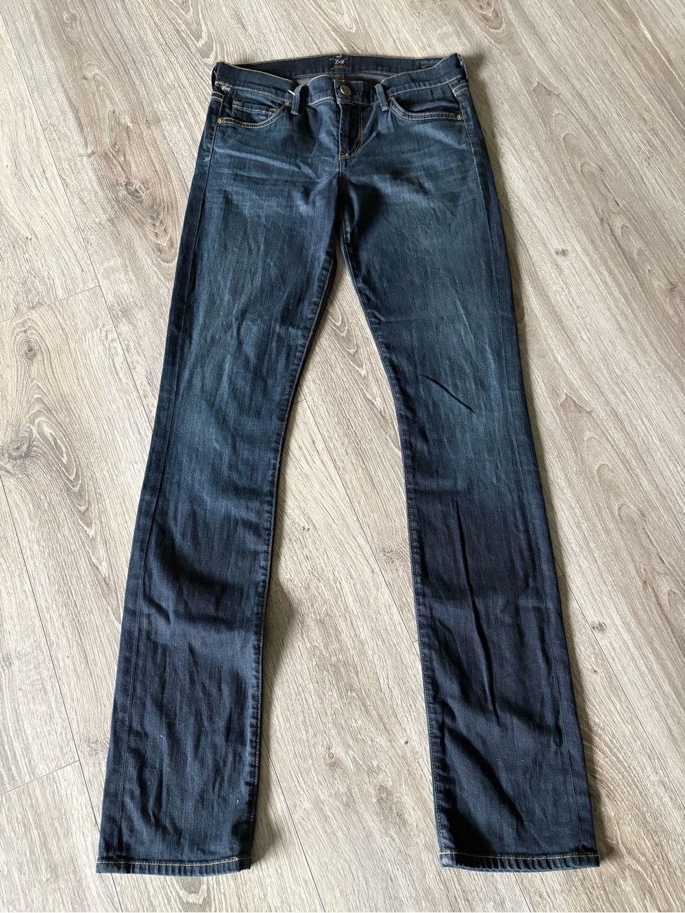 Citizens of Humanity Dark Blue Women's Straight-Leg low rise Jeans